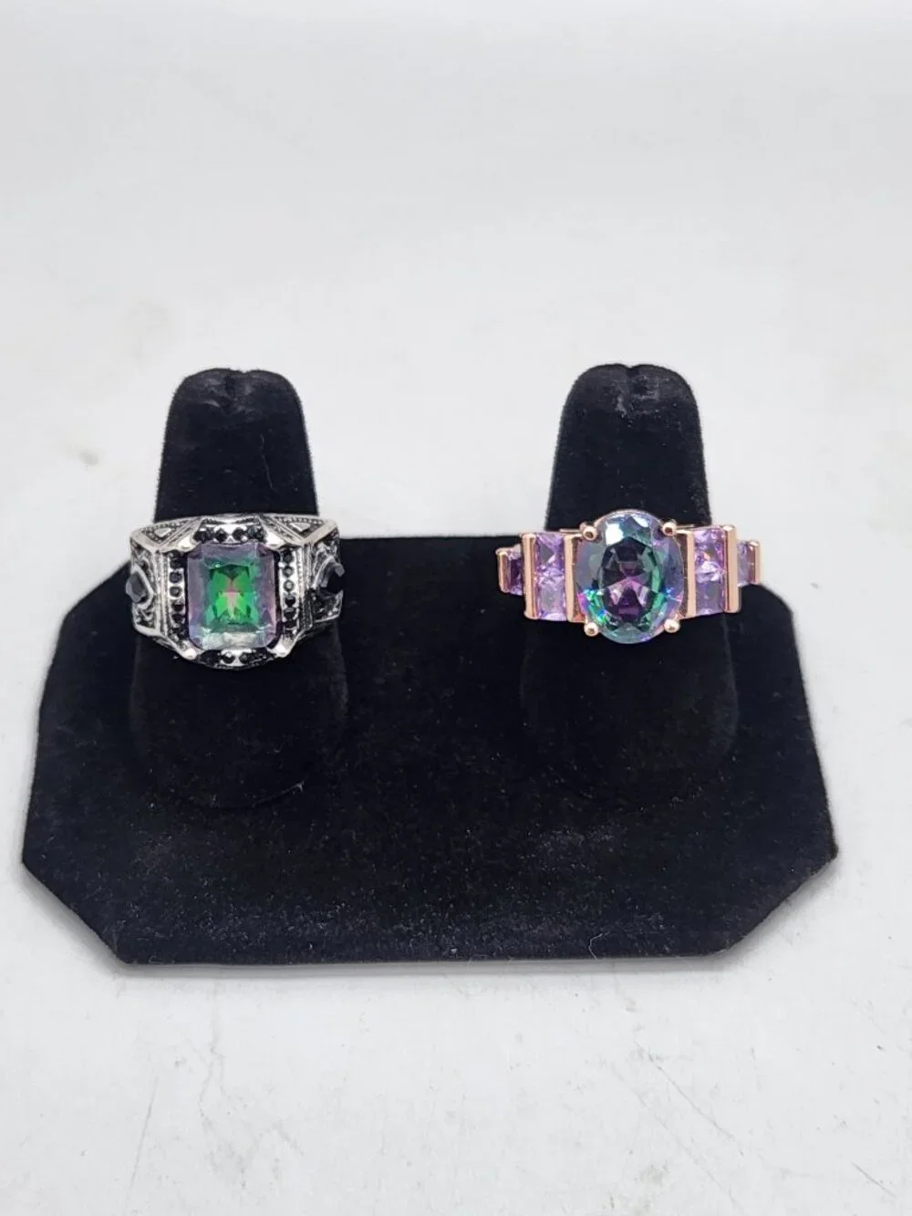 Lot of 6 Costume Jewelry Rings Rhinestones Fashion Bling Statement Size 7